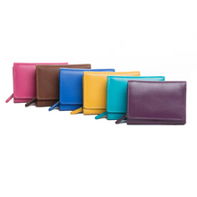 Load image into Gallery viewer, Oran Leather Ruby wallet - A small smooth soft leather ladies wallet.