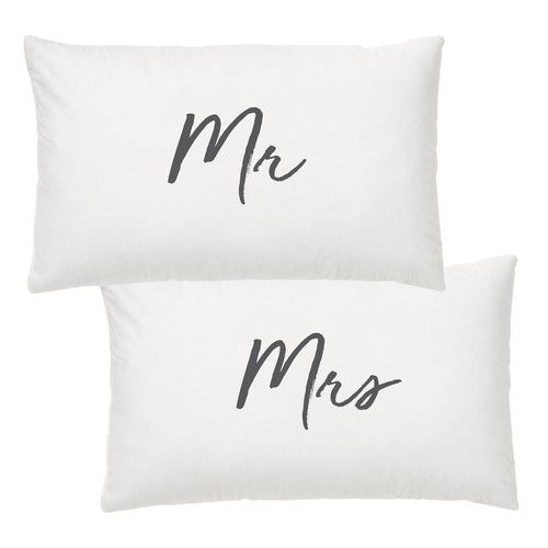 100% Cotton Mr & Mrs Pillow Case Set - Have To Have It NZ