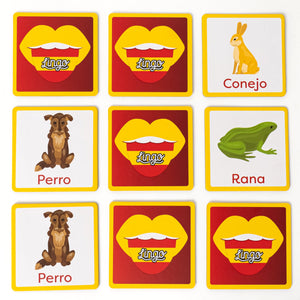Lingo Spanish Animals Memory Match-It Game