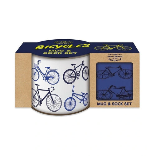Gentleman's Emporium Bicycles Enamel Mug & Sock Gift Set