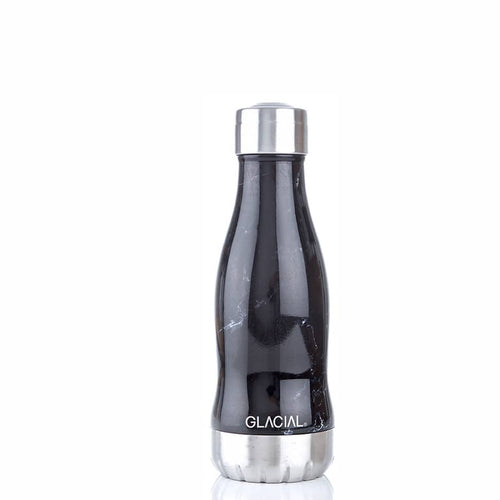 Glacial 260ml Triple Walled Black Marble Drink Bottle