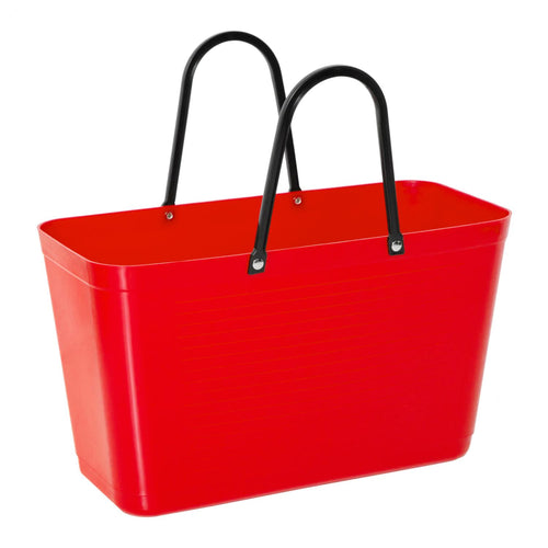 Large red hinza bag, tote bag, market bag