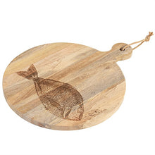 Load image into Gallery viewer, Linens &amp; More Mango Wood Round Serving Board With Fish Design - Have To Have It NZ