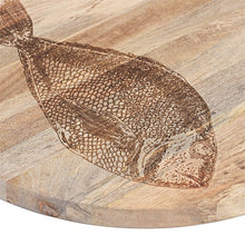 Load image into Gallery viewer, Linens &amp; More Mango Wood Round Serving Board With Fish Design - Have To Have It NZ