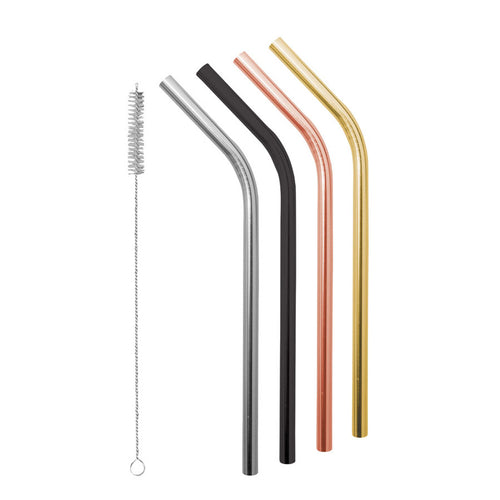 Avanti Stainless Steel Smoothie Straws - Precious Metals Collection Set Of 4 - Have To Have It NZ