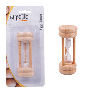 Appetito 3 Minute Natural Wood Egg Timer - Have To Have It NZ