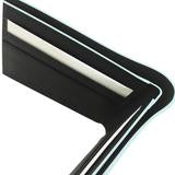 Load image into Gallery viewer, Stewart Stand Black &amp; Teal Leather &amp; Stainless Steel Wallet