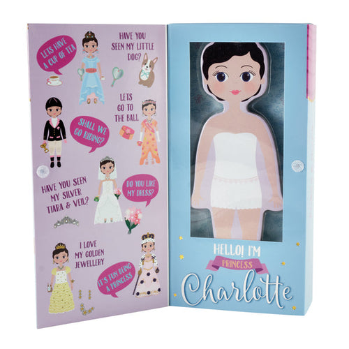 Floss & Rock Princess Charlotte Wooden Magnetic Dress Up Doll - Have To Have It NZ