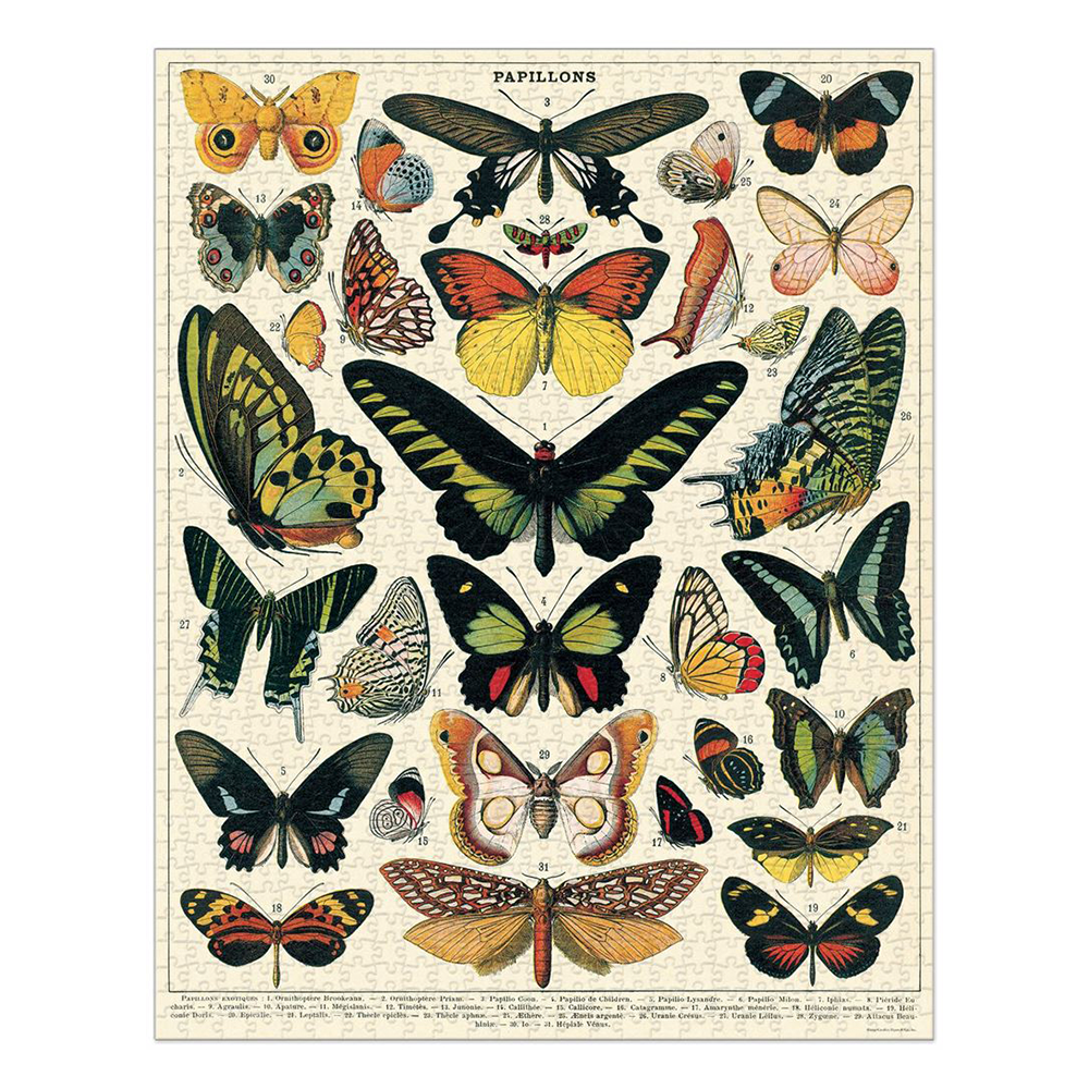 Cavallini & Co Vintage Butterflies 1000Pce Puzzle - Have To Have It NZ
