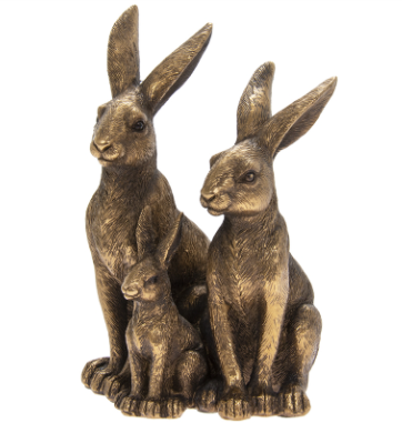 Reflections Resin Bronzed Hare Family Group - Have To Have It NZ