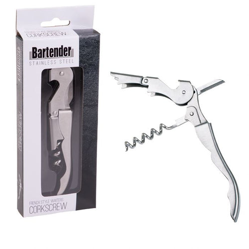 Bartender Stainless Steel French Style Waiters Corkscrew - Have To Have It NZ