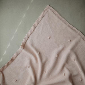 Mushie Textured Dots Blush Knitted Blanket - Have To Have It NZ