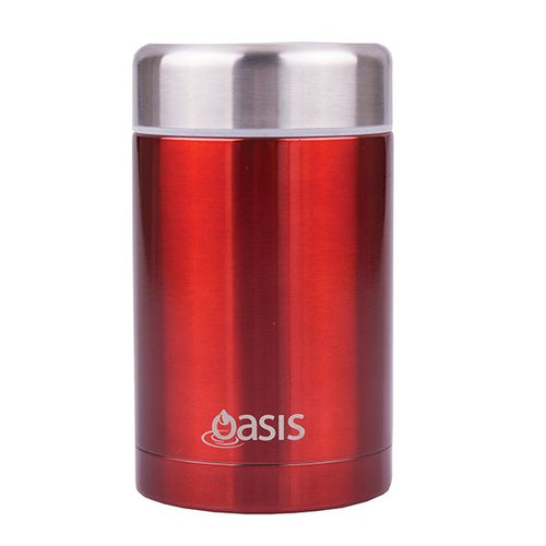 Oasis 450ml Stainless Steel Red Vacuum Insulated Food Flask - Have To Have It NZ