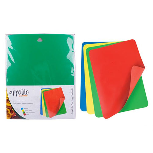Appetito Flexible Cutting Boards Set of 4 Asst. Colours - Have To Have It NZ