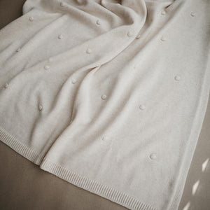 Mushie Textured Dots Off White Knitted Blanket - Have To Have It NZ