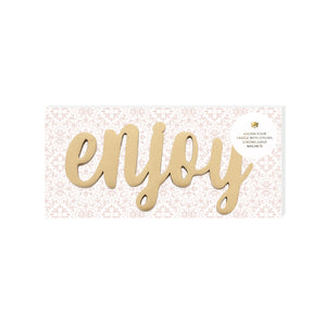 Wooden Champagne Gold Enjoy Magnet - Have To Have It NZ