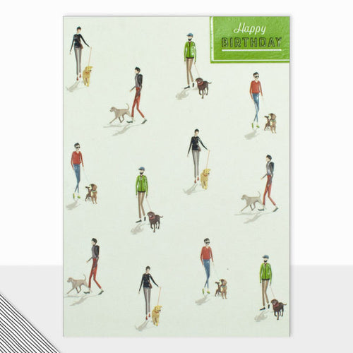 Little People Dog Walking Birthday Card - Have To Have It NZ