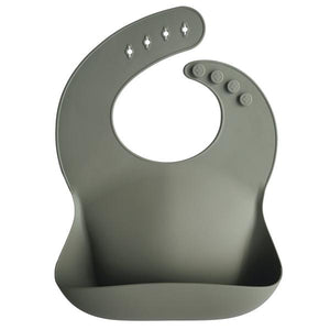 Mushie Silver Sage Silicone Bib - Have To Have It NZ