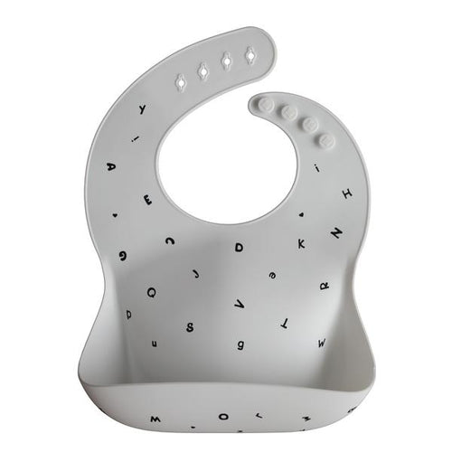 Mushie White Letters Silicone Bib - Have To Have It NZ