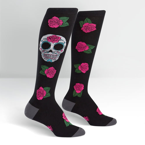 Sugar Skull Sock It To Me Women's Knee High Novelty Socks - Have To Have It NZ