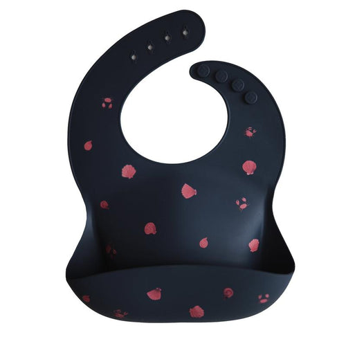Mushie Navy Shells Silicone Bib - Have To Have It NZ