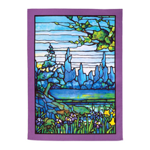 Load image into Gallery viewer, Modgy 100% Cotton Tiffany Iris Landscape Tea Towel