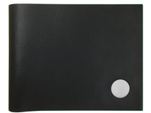 Load image into Gallery viewer, Stewart Stand Black &amp; Teal Leather &amp; Stainless Steel Wallet