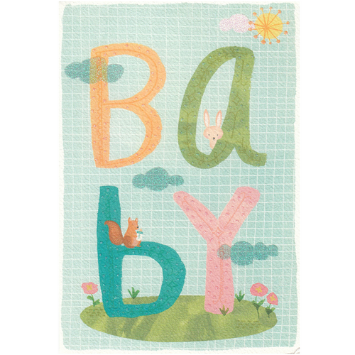 Baby Illustrative Letters Card - Have To Have It NZ