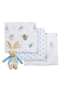 Peter Rabbit Gift Set - Soft Toy & 3 Muslins - Have To Have It NZ