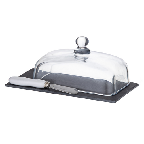 Davis & Waddell Fine Foods 3 Piece Slate & Glass Butter Dish - Have To Have It NZ