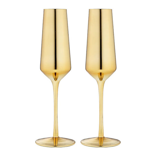 Tempa 225ml Gold Champagne Glasses Set Of 2 - Have To Have It NZ