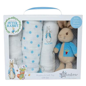 Peter Rabbit Gift Set - Soft Toy & 3 Muslins - Have To Have It NZ