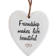 Beautiful Friendship Ceramic Hanging Heart - Have To Have It NZ