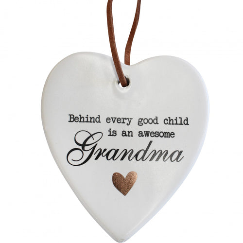 Awesome Grandma Ceramic Hanging Heart - Have To Have It NZ
