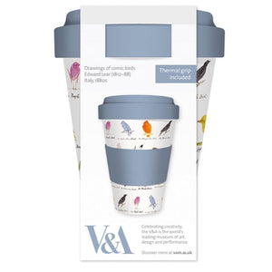 V&A Museum Edward Lear Birds Reusable Bamboo Travel Mug - Have To Have It NZ