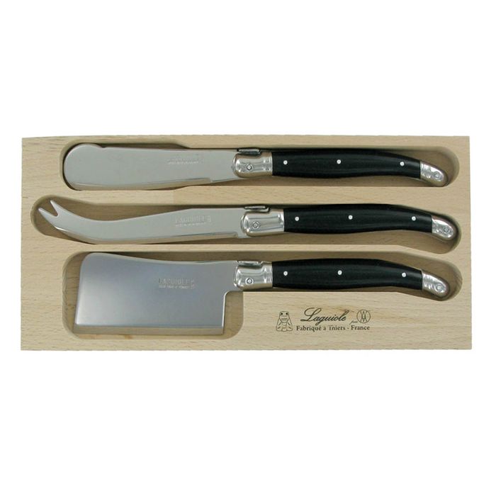 Andre Verdier Black Laguiole 3 Piece Cheese Set - Have To Have It NZ