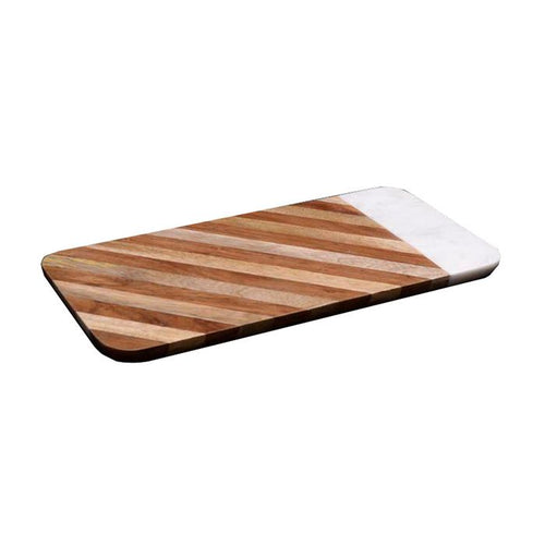 35.5cm Marble & Wood Serving Tray - Have To Have It NZ