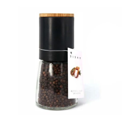Dishy Bambu 14cm Re-fillable Mill Filled With Black Pepper - Have To Have It NZ