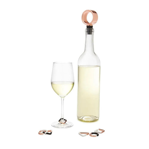 Umbra Geo Wine Charms & Topper Set - Have To Have It NZ