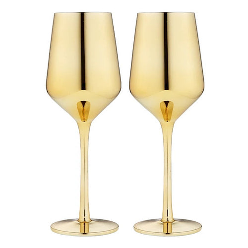 Tempa 400ml Gold Wine Glasses Set Of 2 - Have To Have It NZ