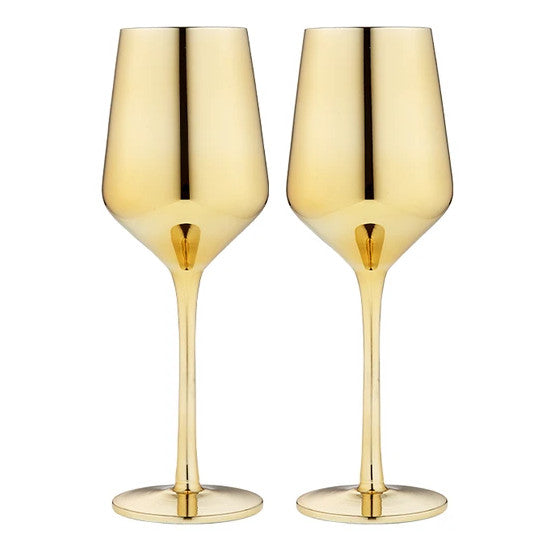 Tempa 400ml Gold Wine Glasses Set Of 2 - Have To Have It NZ