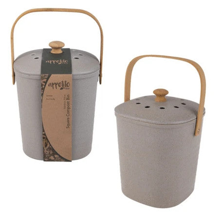 D-line Appetito Grey Bamboo Fibre Compost Bin - Have To Have It NZ