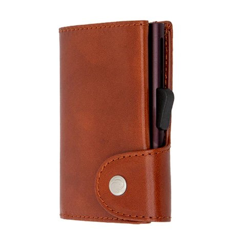 C-Secure Small Gun Brown RFID Leather Wallet - Have To Have It NZ