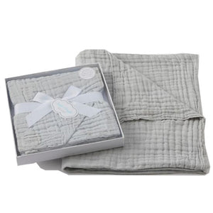 Jiggle & Giggle Grey 100% Cotton Double Layered Muslin Blanket - Have To Have It NZ
