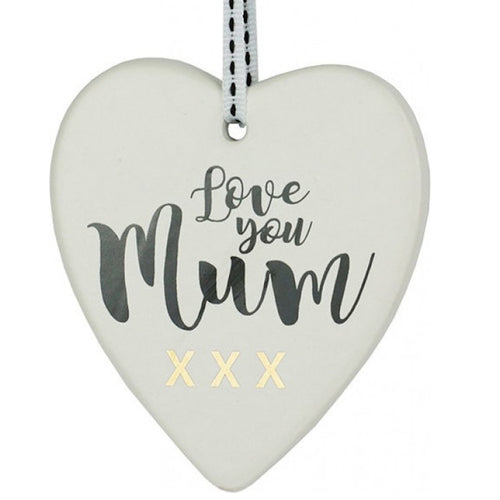 Hanging Ceramic Heart Love You Mum - Have To Have It NZ