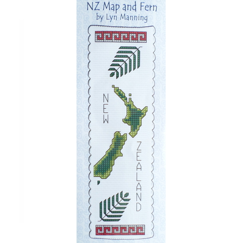 Lyn Manning NZ Map & Fern Cross Stitch Bookmark Kit - Have To Have It NZ