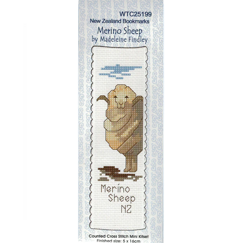 Madeleine Findley Merino Sheep Cross Stitch Bookmark Kit - Have To Have It NZ