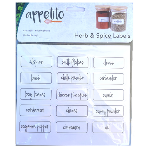 Appetito Pack Of 45 Herb & Spice Labels - Have To Have It NZ