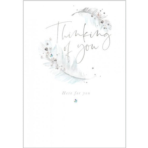 Abacus Feather Thinking Of You Sympathy Card - Have To Have It NZ