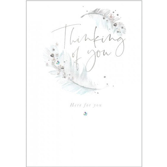 Abacus Feather Thinking Of You Sympathy Card - Have To Have It NZ